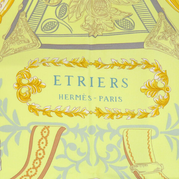 HERMES Authentic Yellow Silk Scarf - Picture 4 of 13